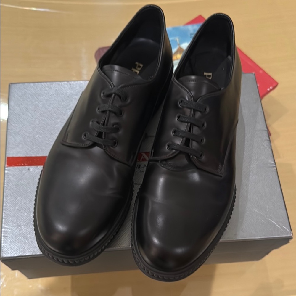 Prada Men's Black Leather Shoes